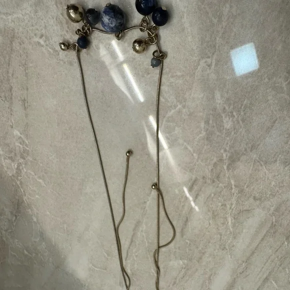 Blue marble necklace, 18 inches with 4 inch extender #jewelers - Picture 6 of 6